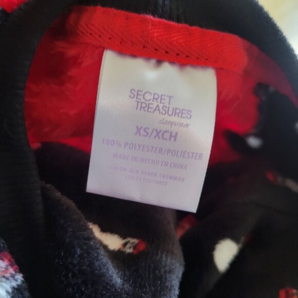Secret Treasures Snowman Pajama Set - M or XS - Soft Plush Polyester - Black & R - Picture 7 of 7